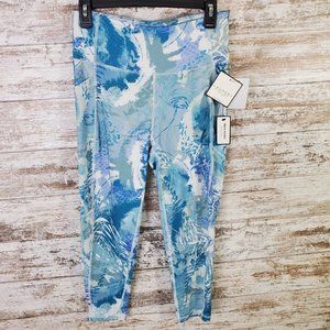 Laundry By Shelli Segal Blue Watercolor Side Pocket Sport Legging